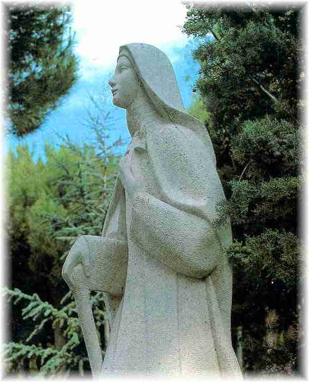 A statue of St. Teresa of Avila who wrote, that all things can be done in God.  (Life chapter 13 paragraph 3)